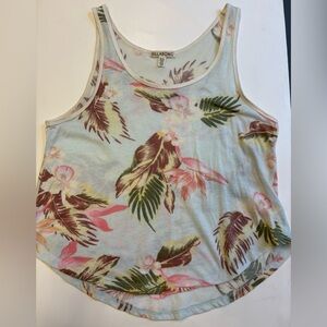 Billabong light blue Hawaiian Sleeveless Scoop Neck Crop Tank Top women's size S